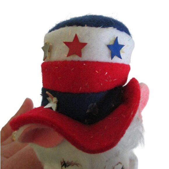 Vintage Annalee Patriotic Mouse Plush Doll 7" 2005 Uncle Sam Hat & Bow Red White - Picture 6 of 9